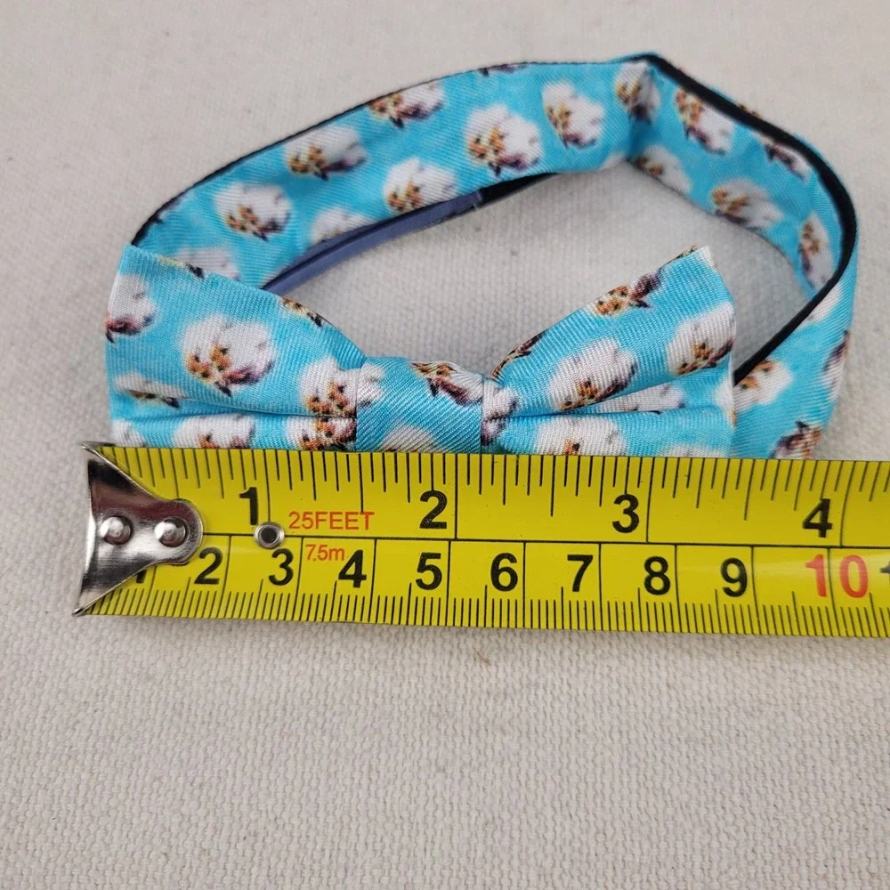 Properly Tied Colton Blue Youth Bow Tie Cotton Boll Print Adjustable‎ Pre-Tied